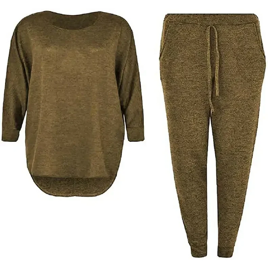 Ladies two piece tracksuit set in Camel color