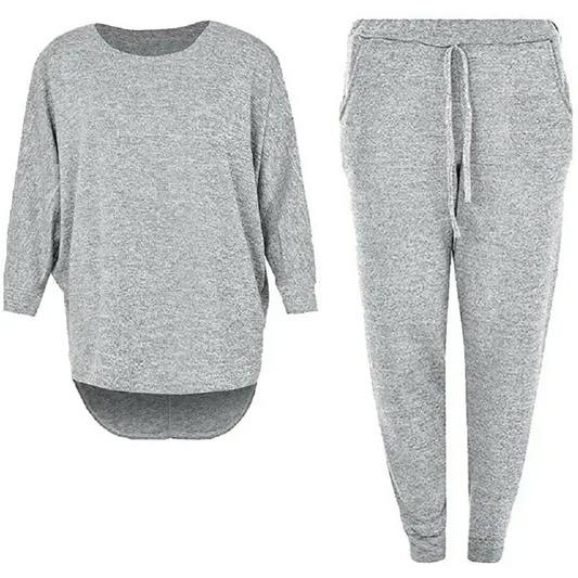 Ladies two piece tracksuit set in Grey color