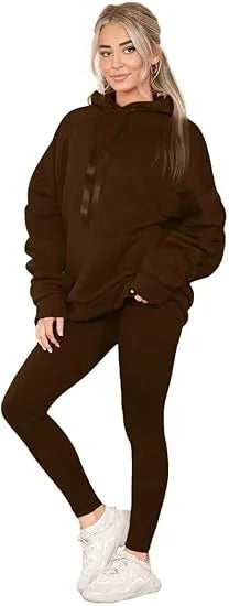 Women’s ruched sleeve oversized hoodie with ribbon detail in Brown color
