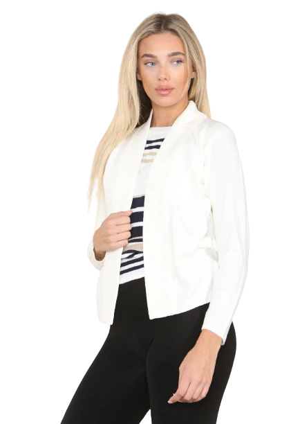 Women’s fine knitted striped jumper in White color