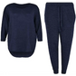 Ladies two piece tracksuit set in Navy color