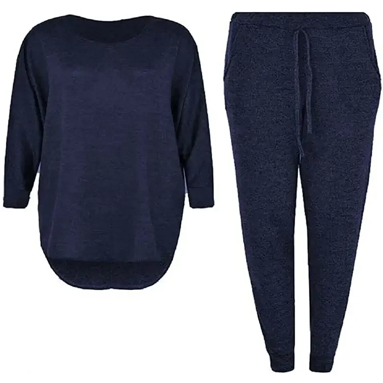 Ladies two piece tracksuit set in Navy color