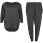 Ladies two piece tracksuit set in Charcoal color