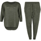 Ladies two piece tracksuit set in Khaki color