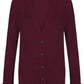 Women’s chunky Aran cable knit button cardigan in Wine color