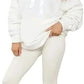 Women’s ruched sleeve oversized hoodie with ribbon detail in Cream color