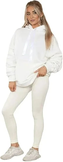 Women’s ruched sleeve oversized hoodie with ribbon detail in Cream color