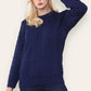 Ladies crew neck thick knit jumper in Navy color
