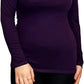 Ladies polo roll neck long sleeve jumper in Purple color