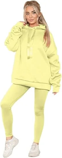 Women’s ruched sleeve oversized hoodie with ribbon detail in Yellow color