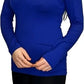 Ladies polo roll neck long sleeve jumper in Royal Blue color
