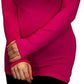 Ladies polo roll neck long sleeve jumper in Cerise color