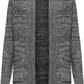 Women’s cable knitted open front cardigan with pockets in Black Dark Grey color