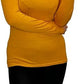 Ladies polo roll neck long sleeve jumper in Mustard color