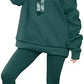Women’s ruched sleeve oversized hoodie with ribbon detail n Bottle Green color