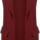 Women’s sleeveless long waistcoat in Wine color