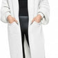 Ladies oversized long cardigan with balloon sleeves and chunky ribbed knit in Cream color