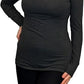 Ladies polo roll neck long sleeve jumper in Charcoal color