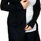 Ladies long sleeve open front pocket cardigan in Black color 