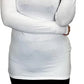 Ladies polo roll neck long sleeve jumper in White color