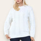 Ladies crew neck thick knit jumper in White color