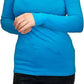 Ladies polo roll neck long sleeve jumper in Turquoise color