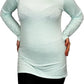 Ladies polo roll neck long sleeve jumper in Mint color