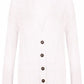 Women’s chunky Aran cable knit button cardigan in White color