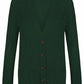Women’s chunky Aran cable knit button cardigan in Bottle Green color