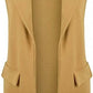 Women’s sleeveless long waistcoat in Camel color