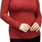 Ladies polo roll neck long sleeve jumper in Rust color