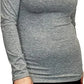 Ladies polo roll neck long sleeve jumper in Grey color