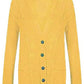 Women’s chunky Aran cable knit button cardigan in Yellow color