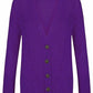 Women’s chunky Aran cable knit button cardigan in Purple color