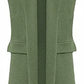 Women’s sleeveless long waistcoat in Khaki color