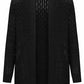Women’s cable knitted open front cardigan with pockets in Black color