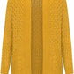 Women’s cable knitted open front cardigan with pockets in Mustard color