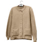 Women’s stitch crew neck cardigan in Beige color