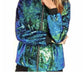 Ladies sequin glitter bomber jacket in Blue color