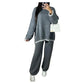 Women’s two piece knit lounge sweater set in Grey color