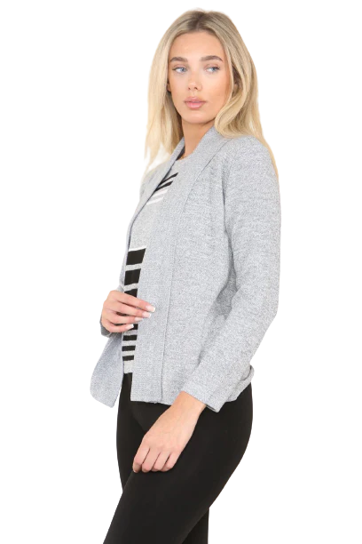 Women’s fine knitted striped jumper in Grey color