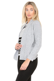 Women’s fine knitted striped jumper in Grey color
