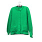 Women’s stitch crew neck cardigan in Jade Green color