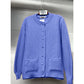 Women’s stitch crew neck cardigan in Blue color
