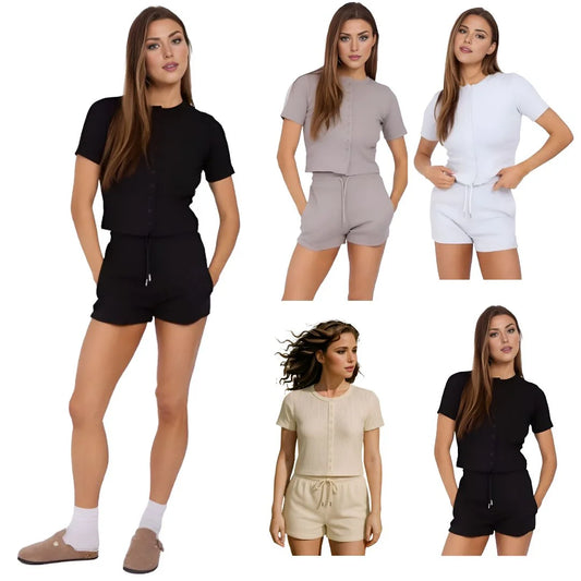 Women’s cotton top and shorts set