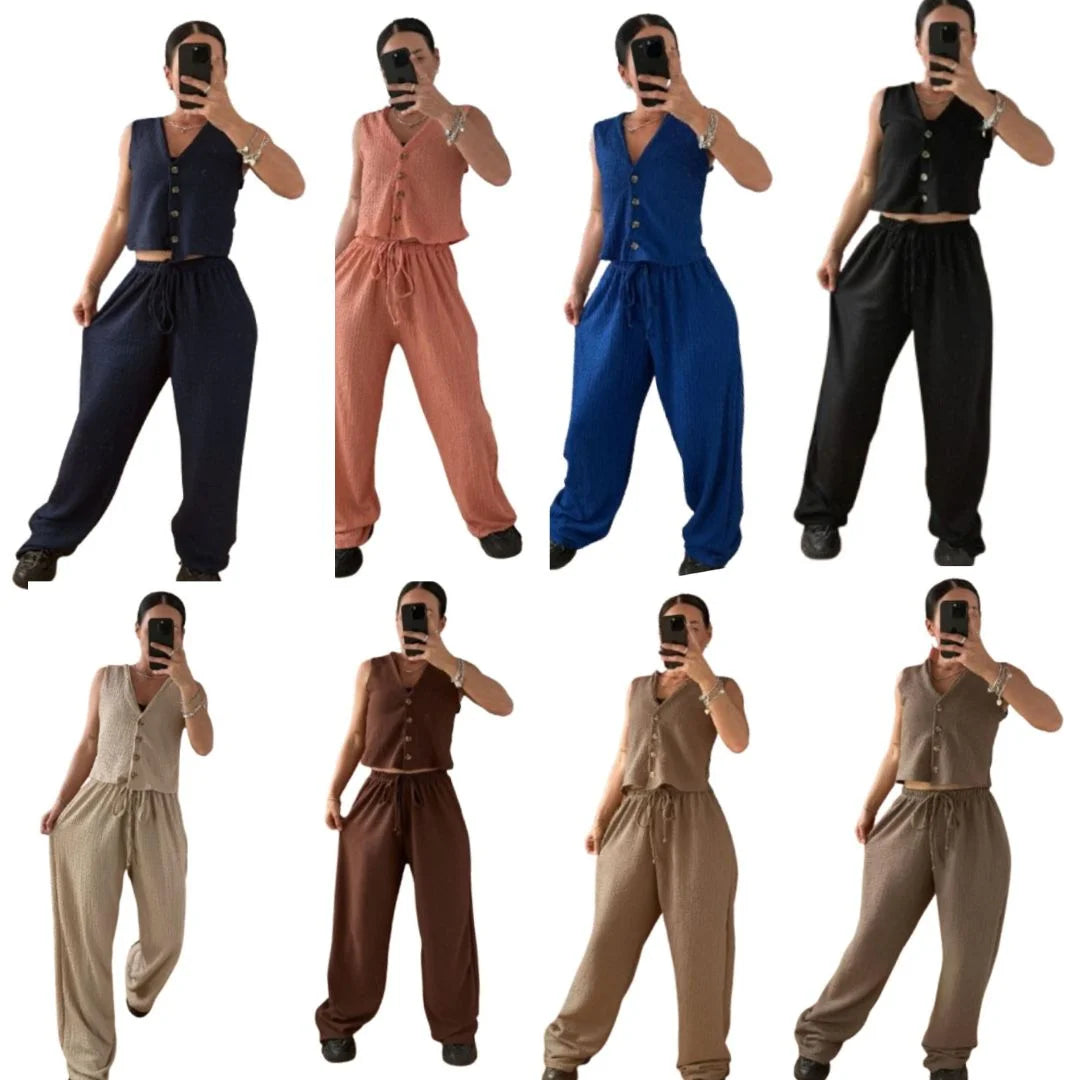 Women’s wide leg pants two piece set