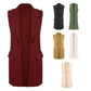Women’s sleeveless long waistcoat in all colors