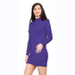 Women’s knitted jumper midi dress in Purple color