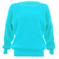 Ladies chunky fisherman jumper in Aqua color