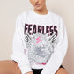 Women’s fearless tiger print sweatshirt in White color